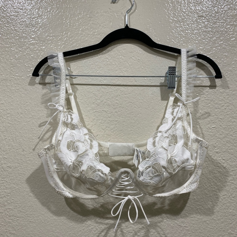 For Love & Lemons Amore White Lace Underwire Bra Bridal white 51425 - Picture 6 of 10